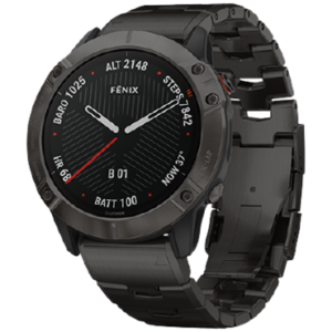 Đồng hồ thông minh Garmin Fenix 6X – Titanium Carbon Gray DLC with Titanium Bracelet,Pro Solar