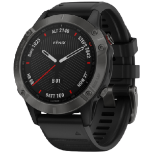 Đồng Hồ Thông Minh Garmin Fenix 6 – Sapphire, Carbon Gray DLC with Black Band – Chính hãng